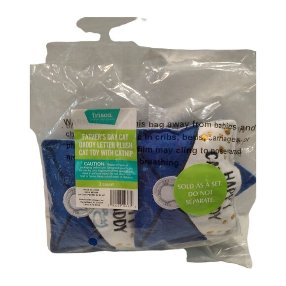 Father's Day Cat Daddy Letter Plush Cat Toy With Catnip By Frisco - Picture 8 of 14